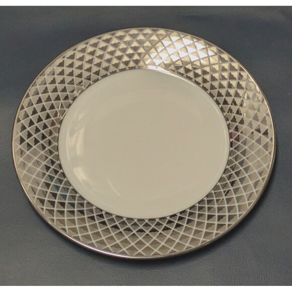 Set of 8 CIROA Luxe SILVER Metallic Dessert Side Salad Plates 6.25 Inches - Picture 4 of 5